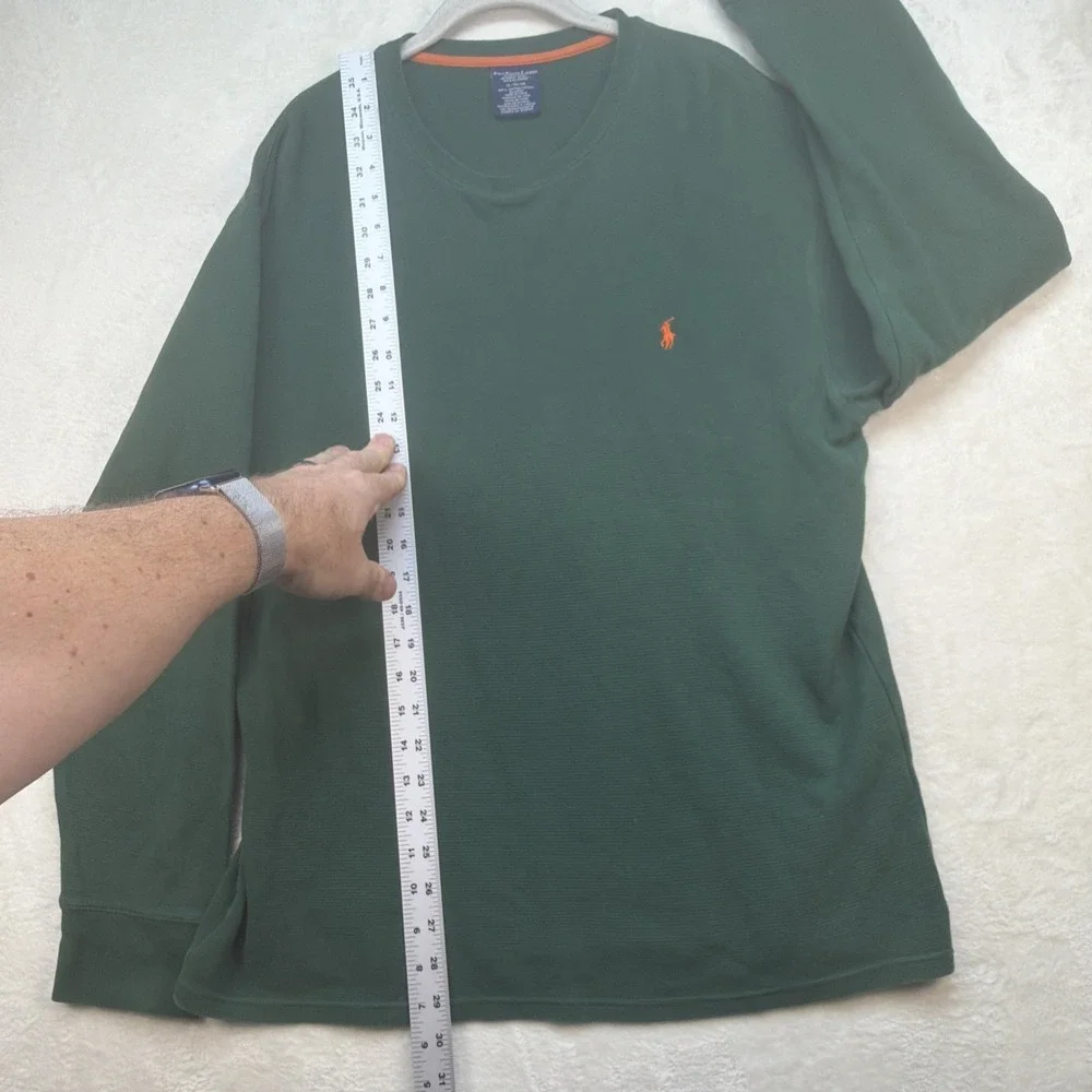 Polo‎ Ralph Lauren Waffle Knit Thermal Shirt Mens XL Green Long Sleeve